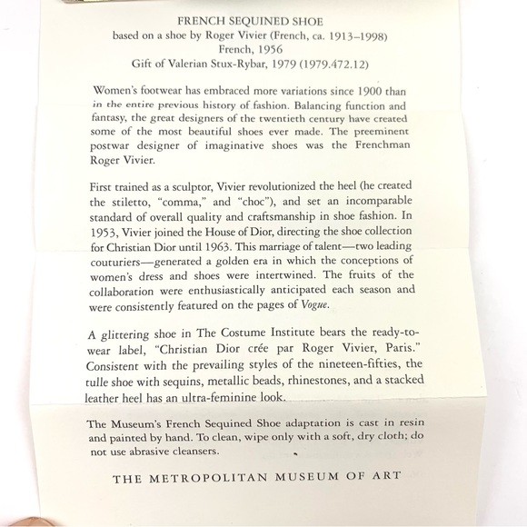 MMA French Sequined Shoe Ornament Roger Vivier for Dior hand painted - Picture 7 of 9